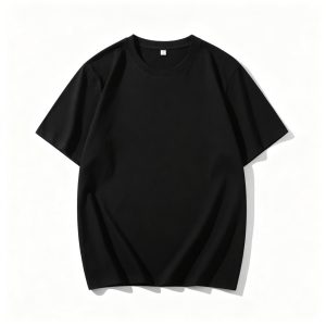 Black Cotton Crew Neck Short Sleeve T-Shirt