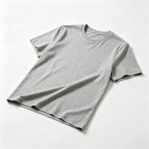 Gray Cotton Crew Neck Short Sleeve T-Shirt