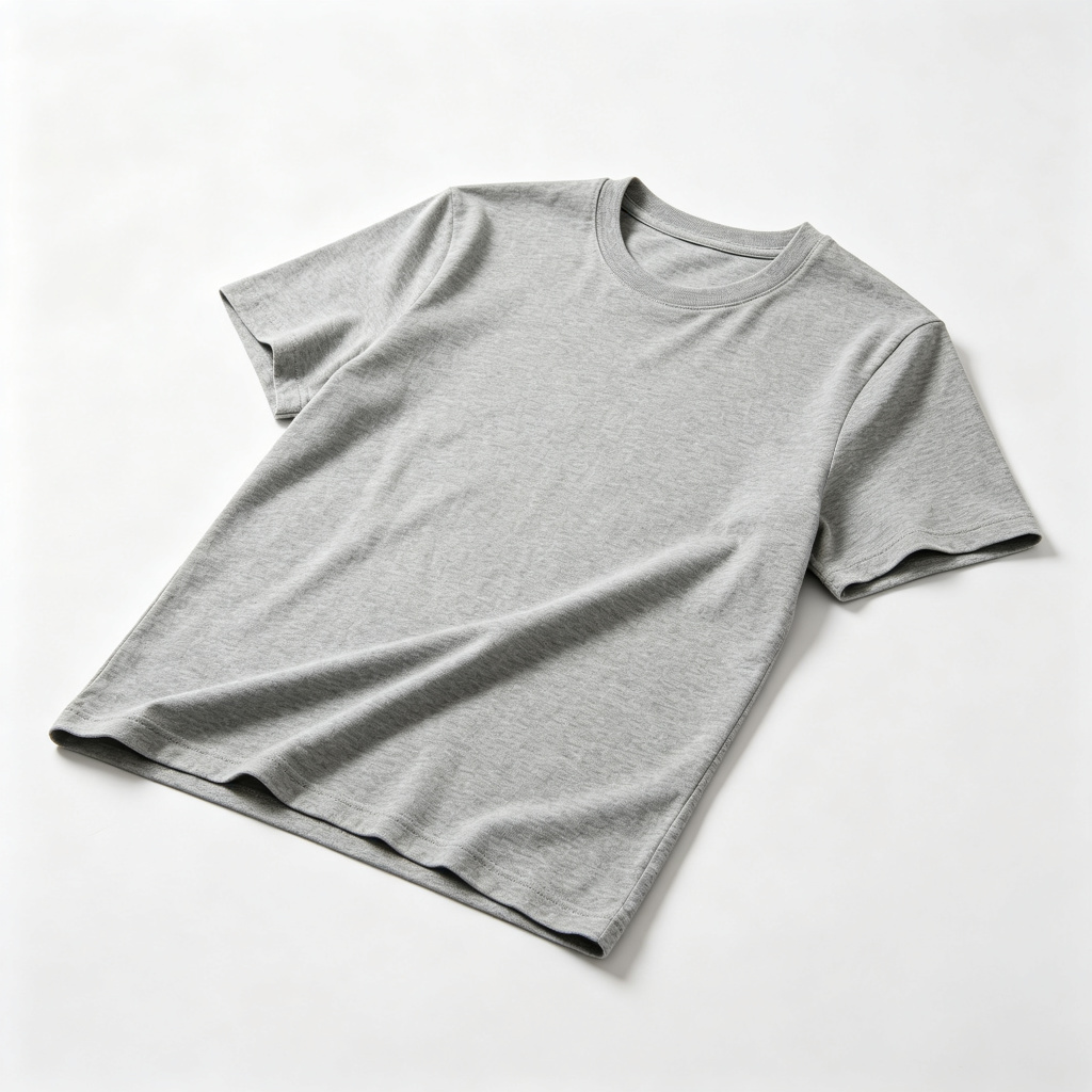Gray Cotton Crew Neck Short Sleeve T-Shirt