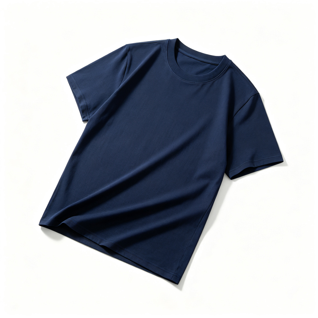 Navy Cotton Crew Neck Short Sleeve T-Shirt
