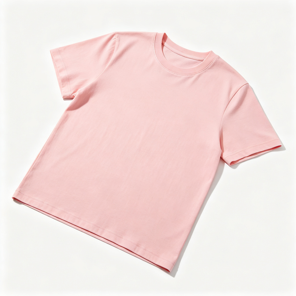 Pink Cotton Crew Neck Short Sleeve T-Shirt