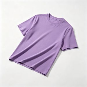 Purple Cotton Crew Neck Short Sleeve T-Shirt