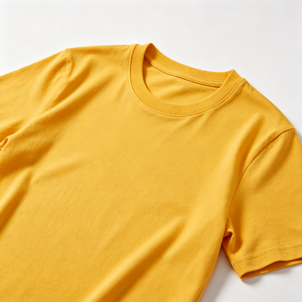 Yellow Cotton Crew Neck Short Sleeve T-Shirt