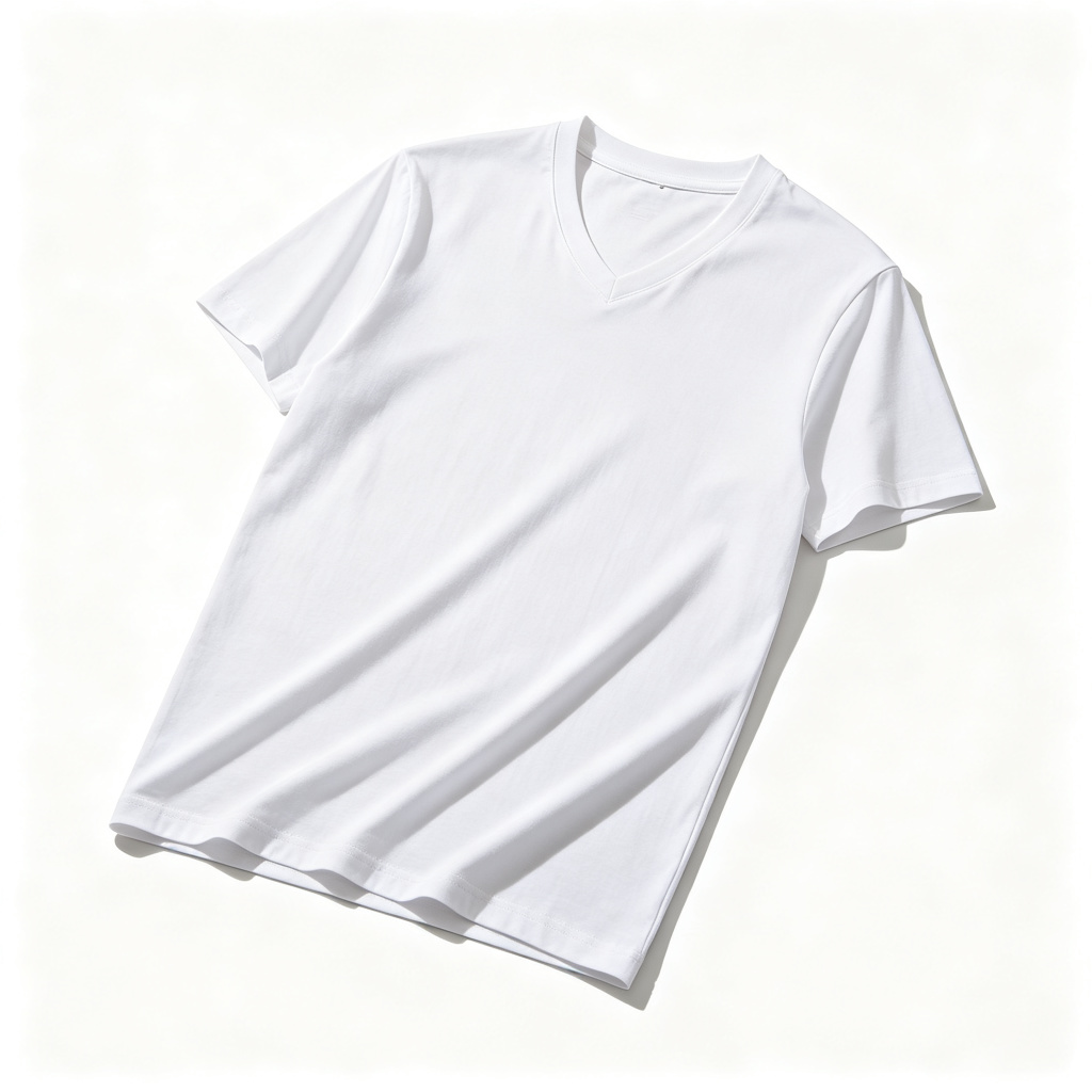 White V Neck Short Sleeve T-Shirt