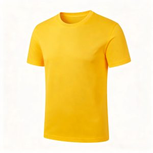 Bright Yellow Crew Neck Short Sleeve T-Shirt