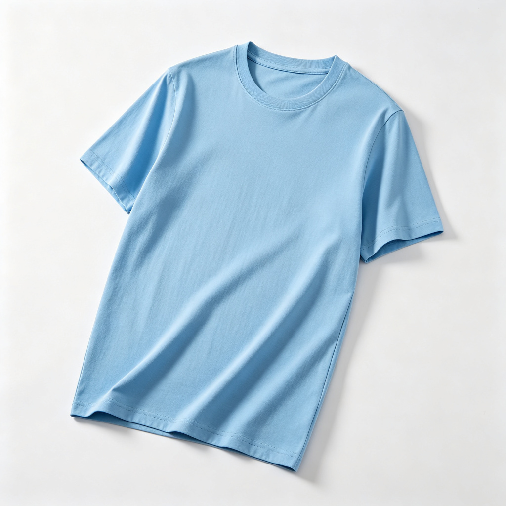 Sky Blue Crew Neck Short Sleeve T-Shirt