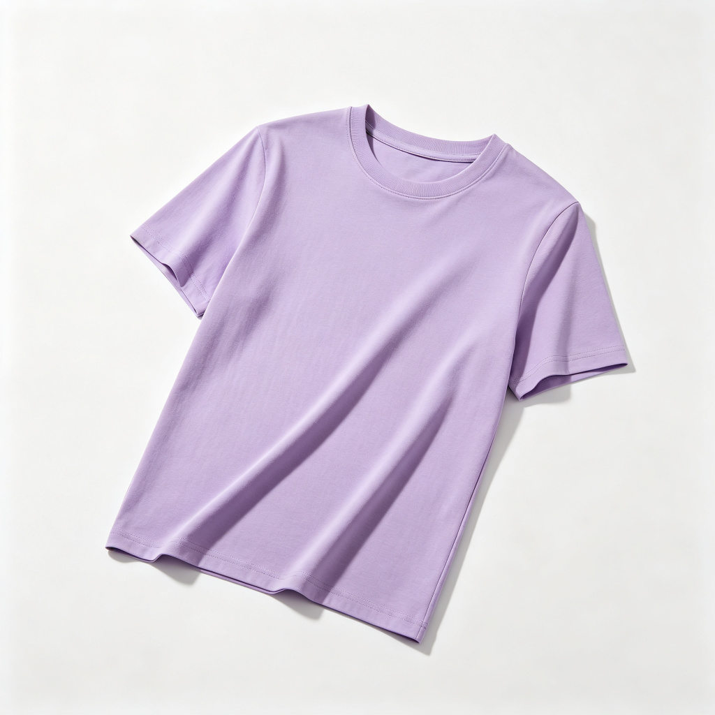 Lavender Crew Neck Short Sleeve T-Shirt