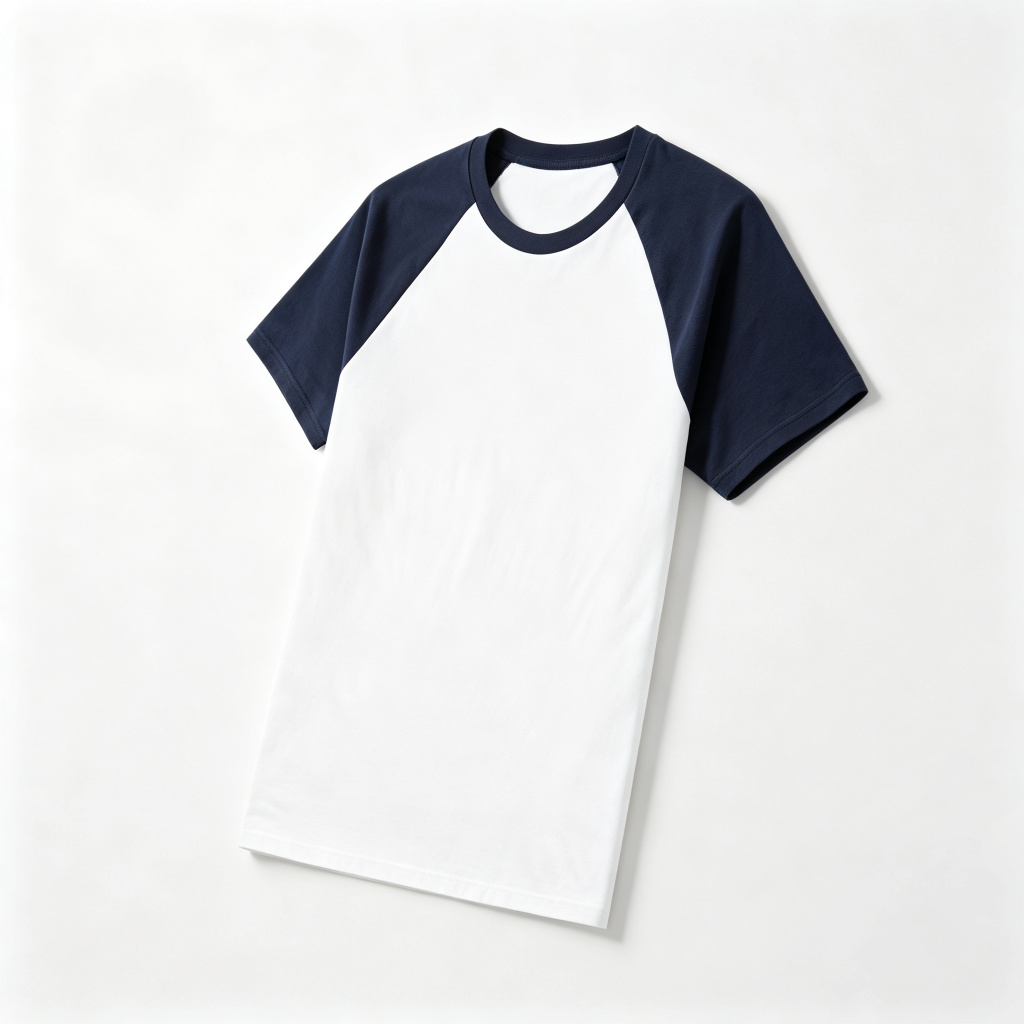 Navy Raglan Sleeve Crew Neck Short Sleeve T-Shirt