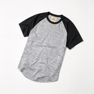 Heather Gray Black Raglan Sleeve T-Shirt