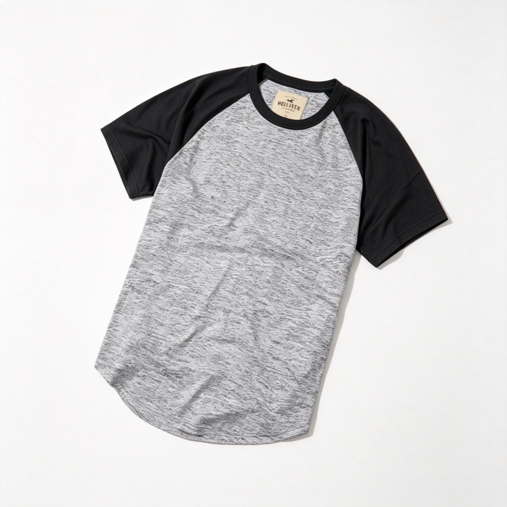 Heather Gray Black Raglan Sleeve T-Shirt