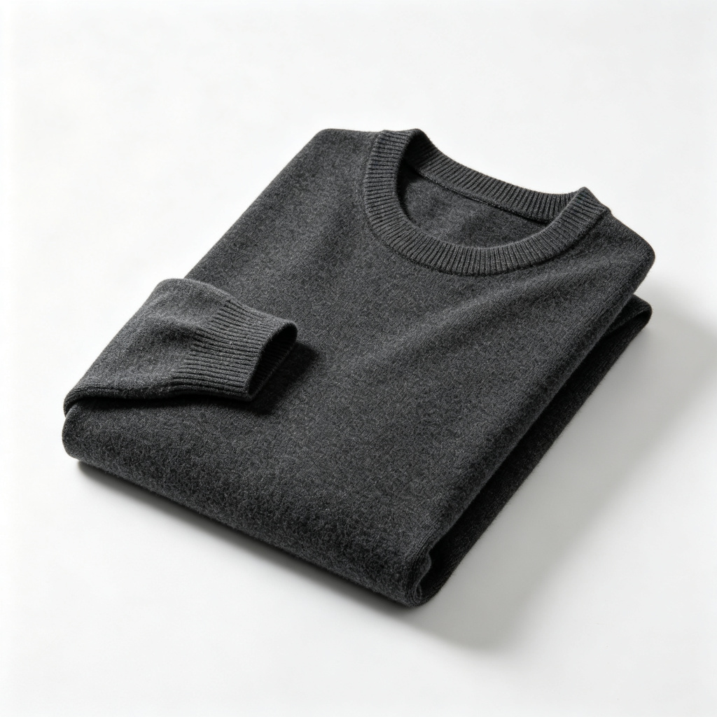 Dark Gray Crew Neck Knit Sweater