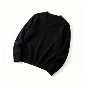 Black V Neck Knit Sweater