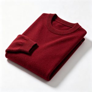 Burgundy Crew Neck Knit Sweater