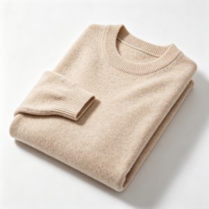 Beige Crew Neck Knit Sweater
