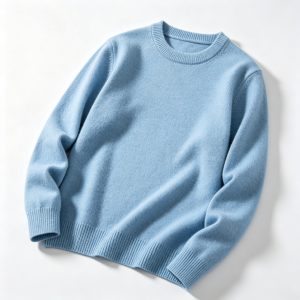 Light Blue Crew Neck Knit Sweater