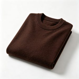 Dark Brown Crew Neck Knit Sweater