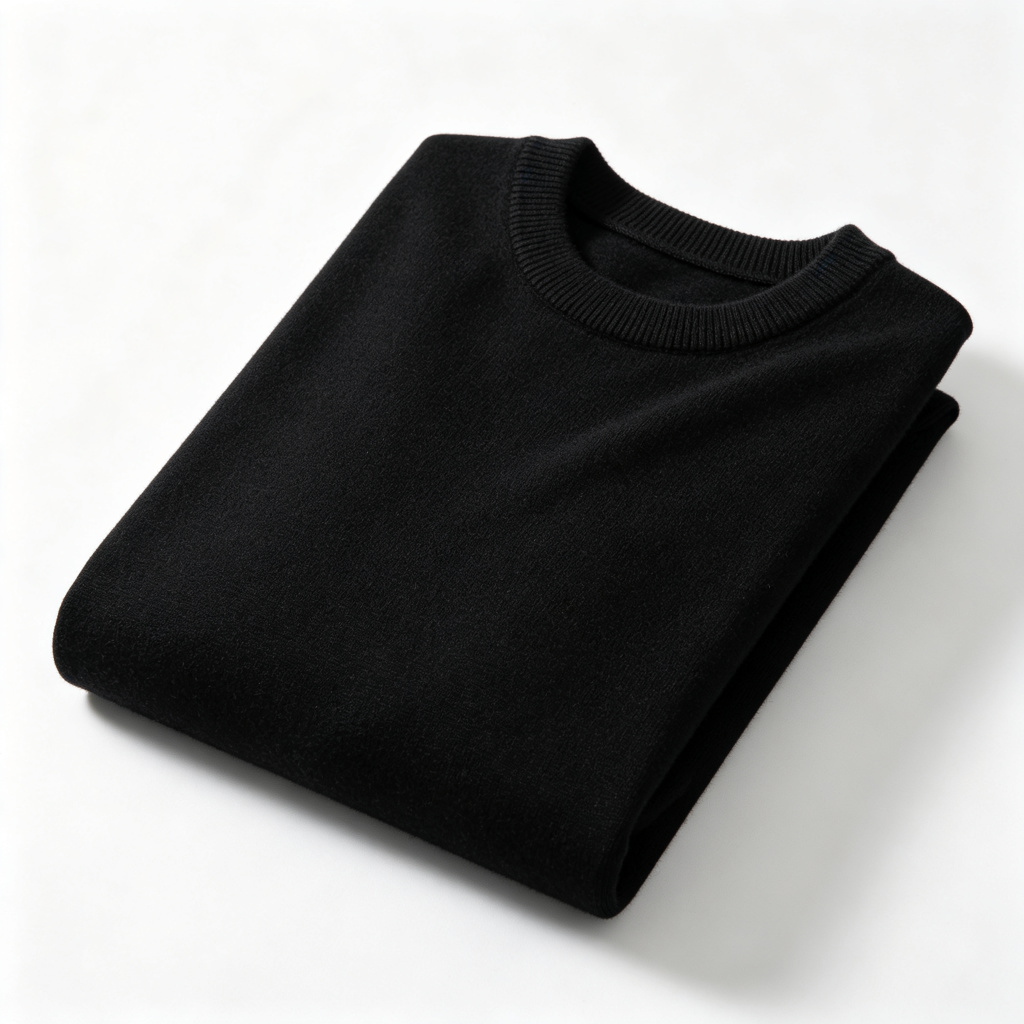Black Crew Neck Knit Sweater