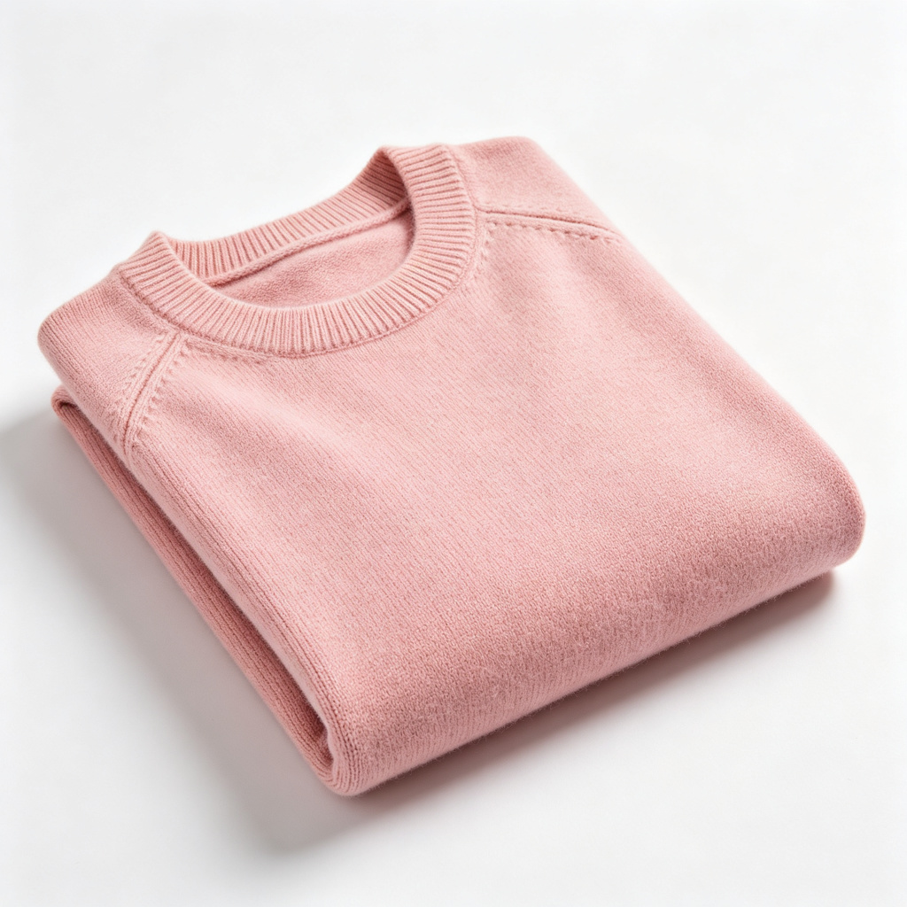 Pink Crew Neck Knit Sweater