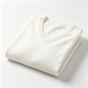 White V Neck Knit Sweater