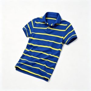 Royal Blue Yellow Stripe Polo Collar Polo Shirt