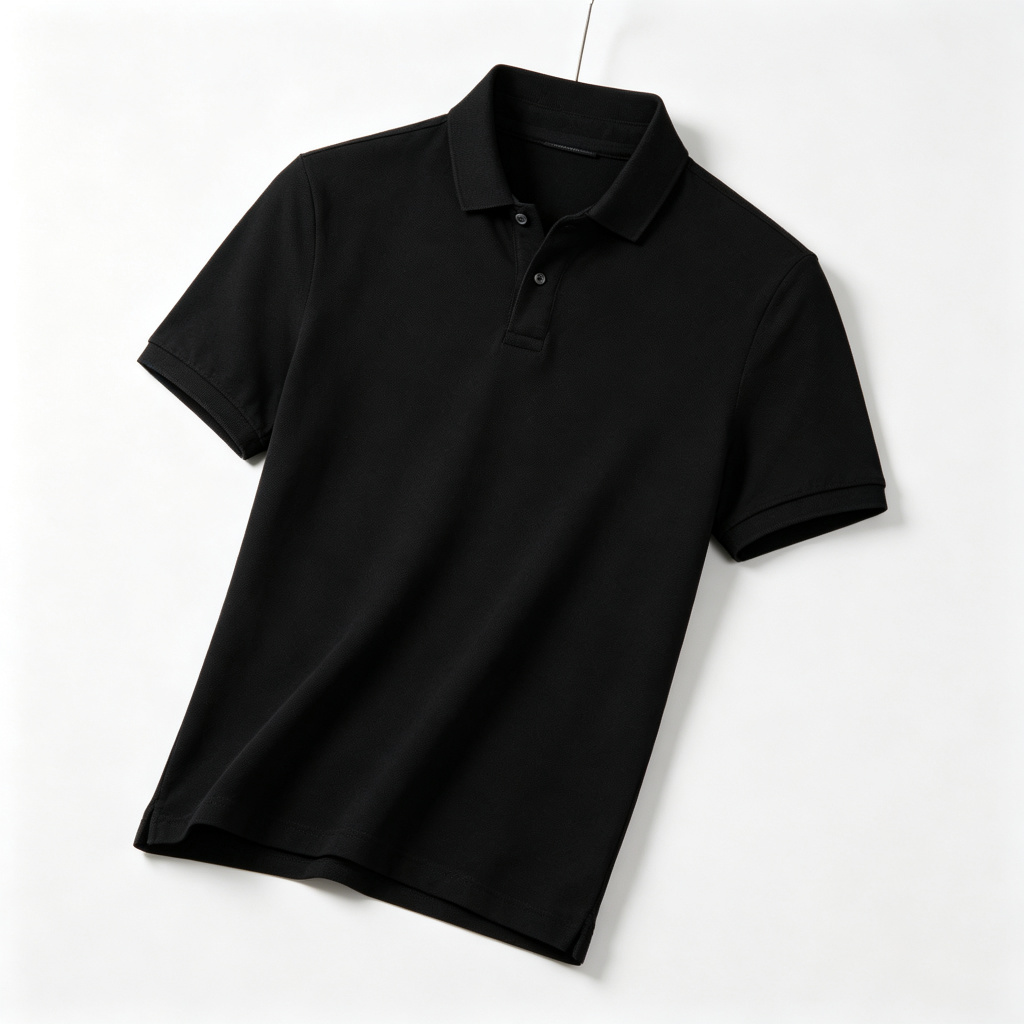 Black Polo Collar Polo Shirt