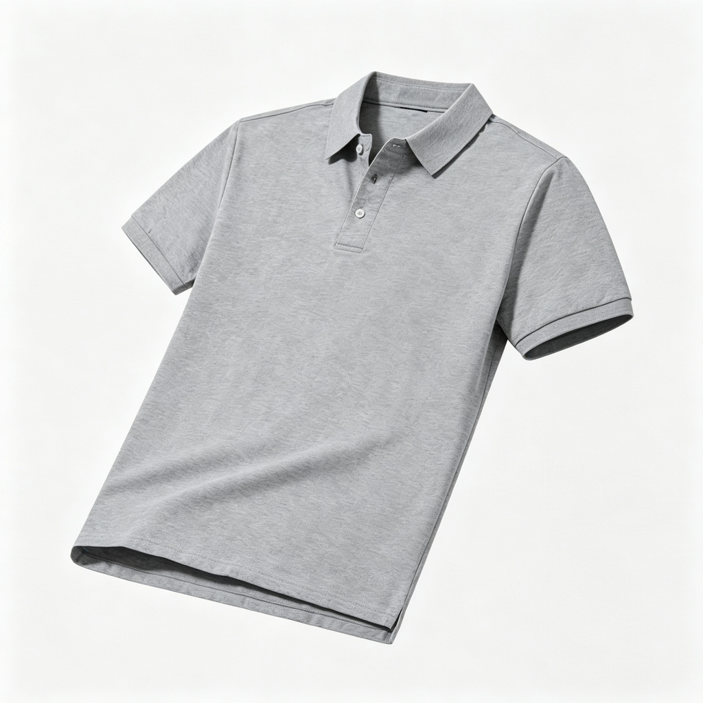 Light Heather Gray Polo Collar Polo Shirt