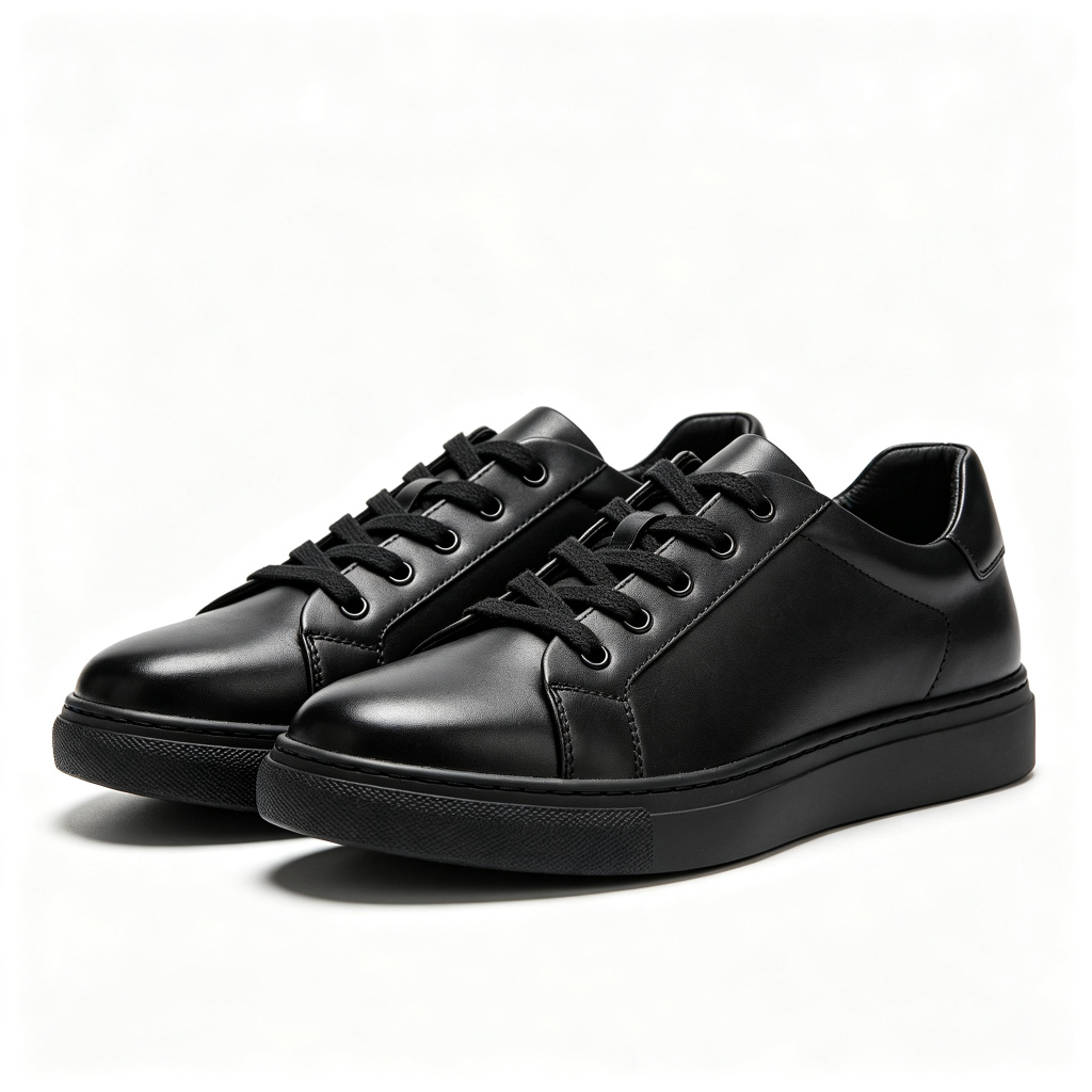 Black Leather Skate Shoes