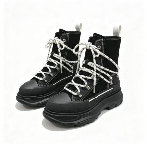 Black Platform High Top Boots