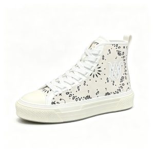 White Paisley High Top Canvas Shoes