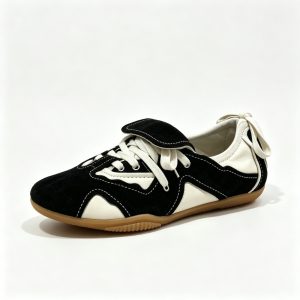 Black White Color Block Retro Casual Shoes