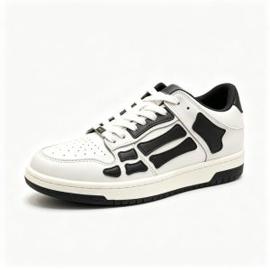 White Black Skeleton Low Top Skate Shoes