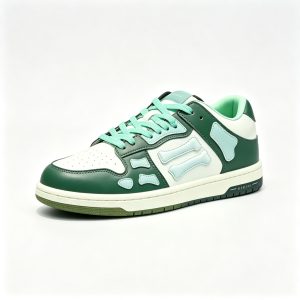 Green White Skeleton Low Top Skate Shoes