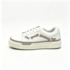 White Beige Bone Low Top Skate Shoes