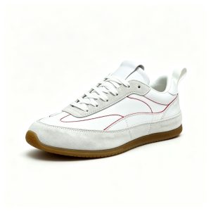 White Red Stripe Retro Sneakers