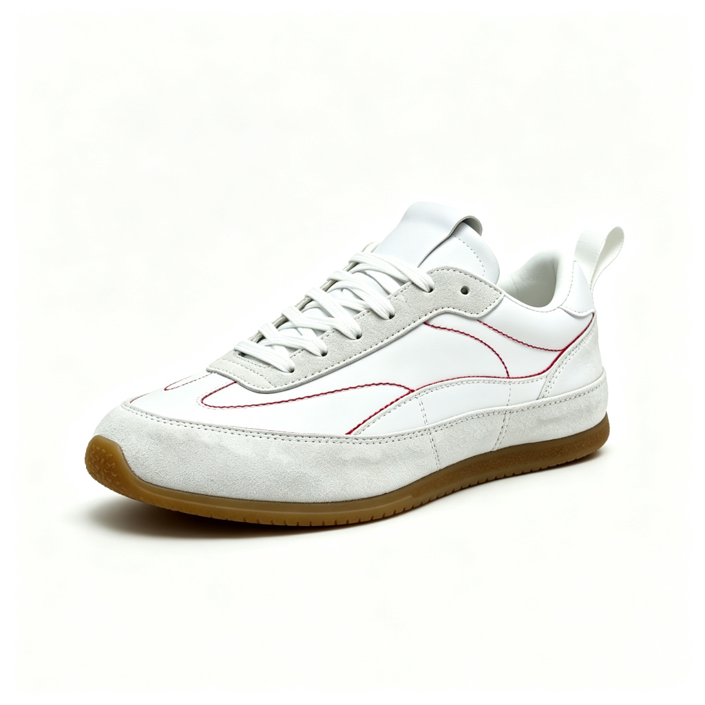 White Red Stripe Retro Sneakers
