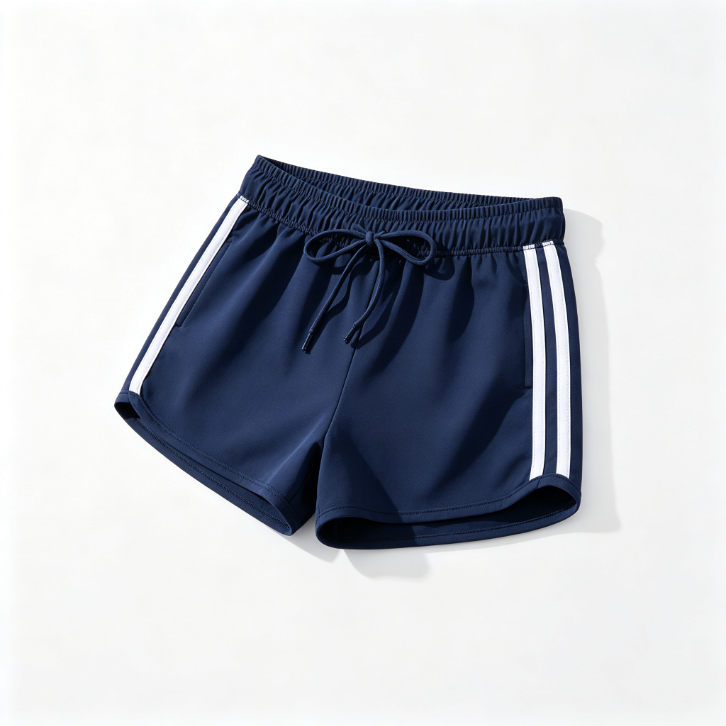 Navy White Stripe Sport Shorts