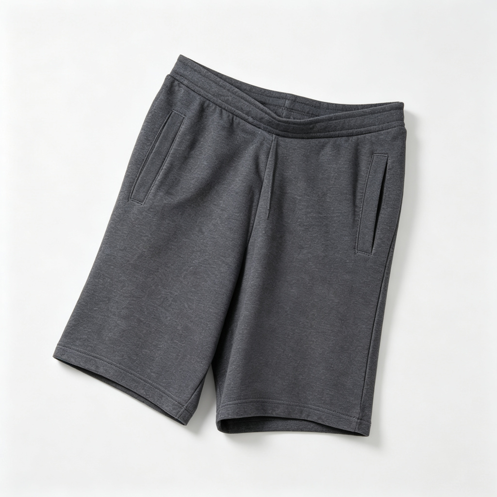 Dark Gray Cotton Casual Shorts
