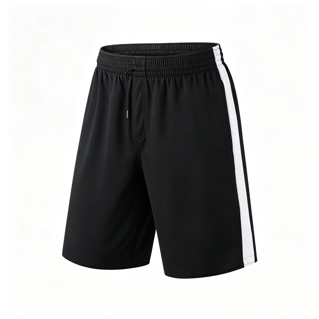 Black White Trim Sport Shorts
