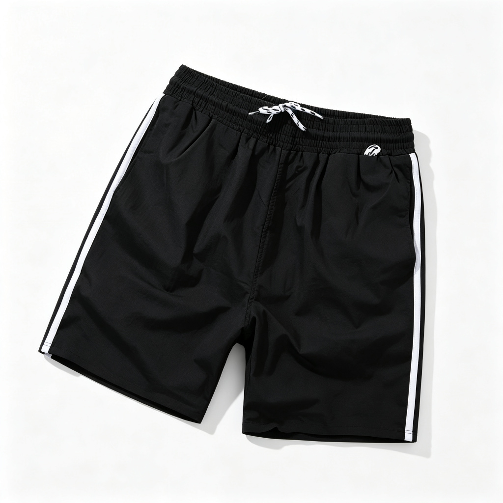 Black White Stripe Beach Shorts