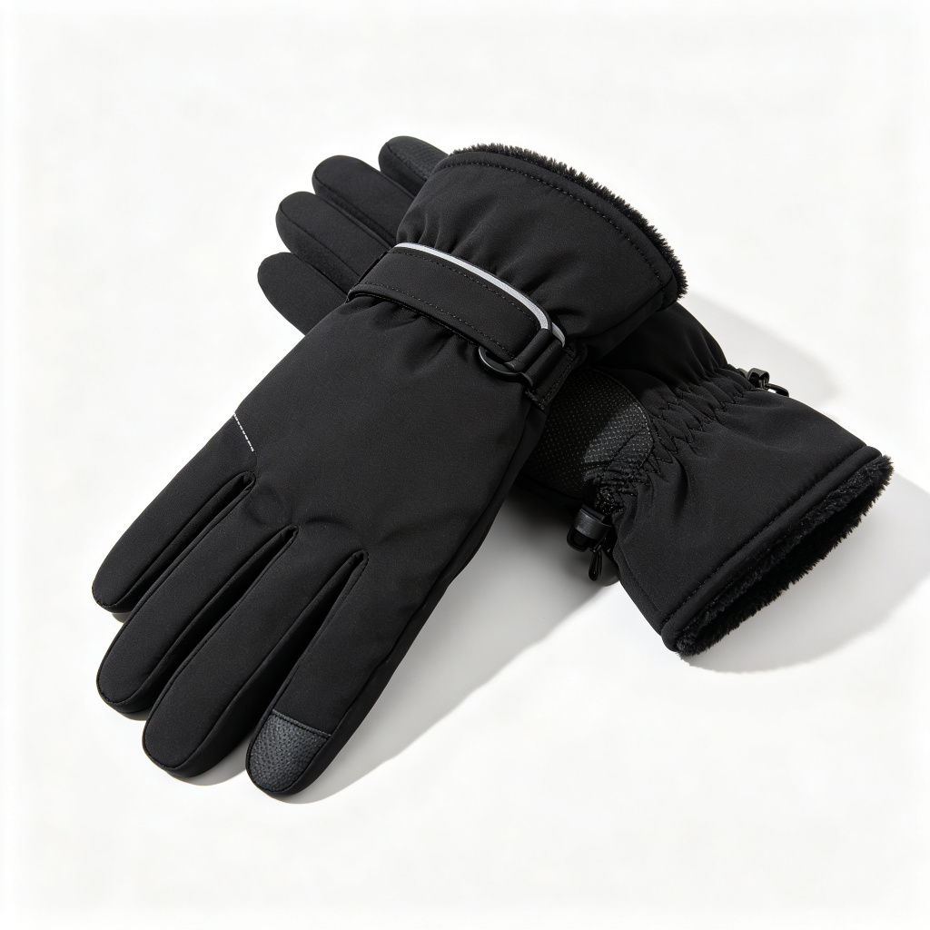 Black Fleece Lined Gloves