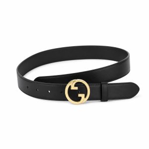 Black Gold Interlocking Buckle Belt, 30mm