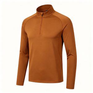 Caramel Half-Zip Long Sleeve Athletic Top