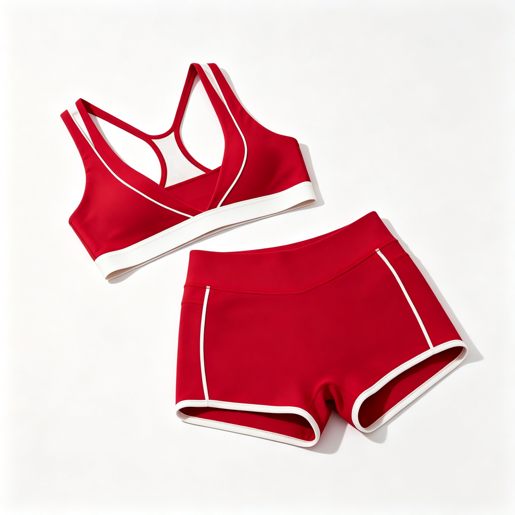 Red Racerback Shorts Tracksuit Set