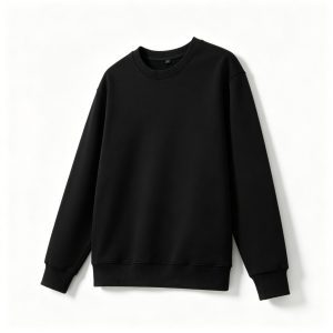 Black Minimal Crew Neck Sweatshirt