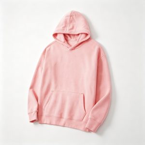 Pink Drop Shoulder Hooded Sweatshirt