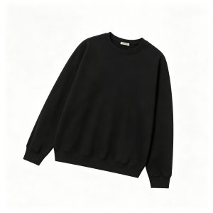 Black Drop Shoulder Crew Neck Sweatshirt