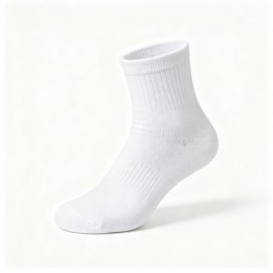 White Cotton Crew Length Socks