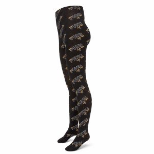 Black Multicolor Monogram Tights