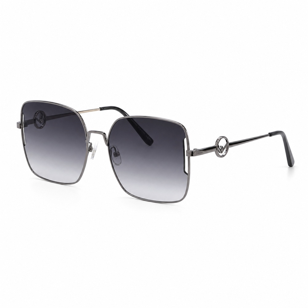 Gunmetal Gradient Square Sunglasses