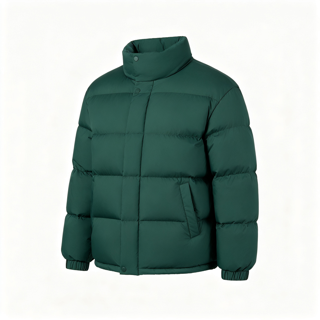 Dark Green Stand Collar Down Jacket